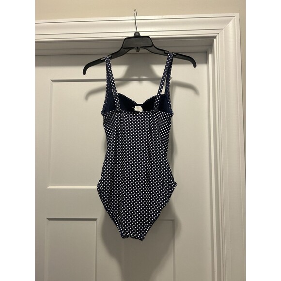 NipTuck Navy Blue And White Polka Dot Size 4 Bathing Suit Cruise Beach Retro - Picture 8 of 8